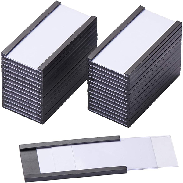 1 x 2 Zoll magnetische Etikettenhalter mit Magneten, magnetische Datenkartenhalter mit durchsichtigen Kunststoffschutz für Metallregal-Whiteboard